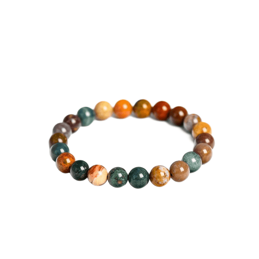 Custom Ocean Jasper Bracelet 8mm | Natural Orbicular Jasper Beaded Bracelet | Lithicgems - Lithicgems
