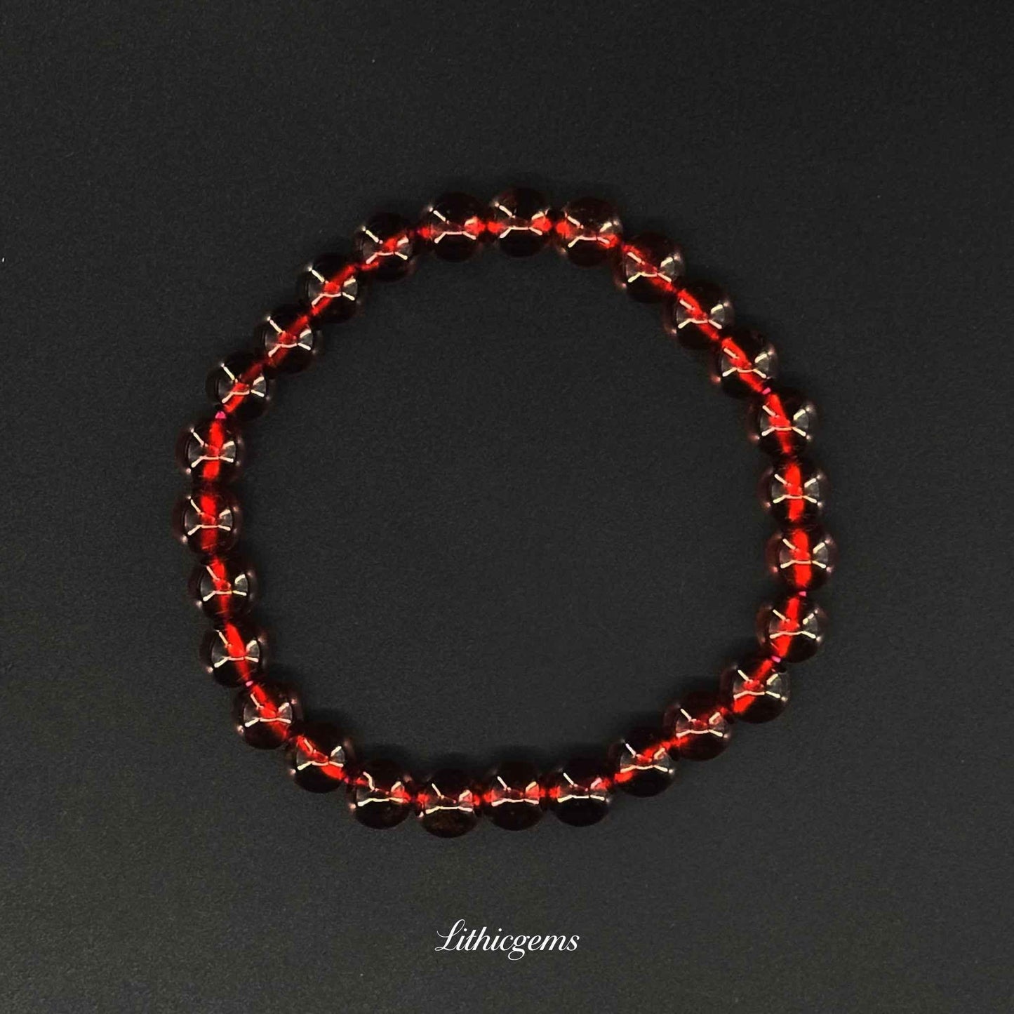 Custom Orange Garnet Bracelet - Handmade Healing Crystal Gemstone Jewelry - Lithicgems