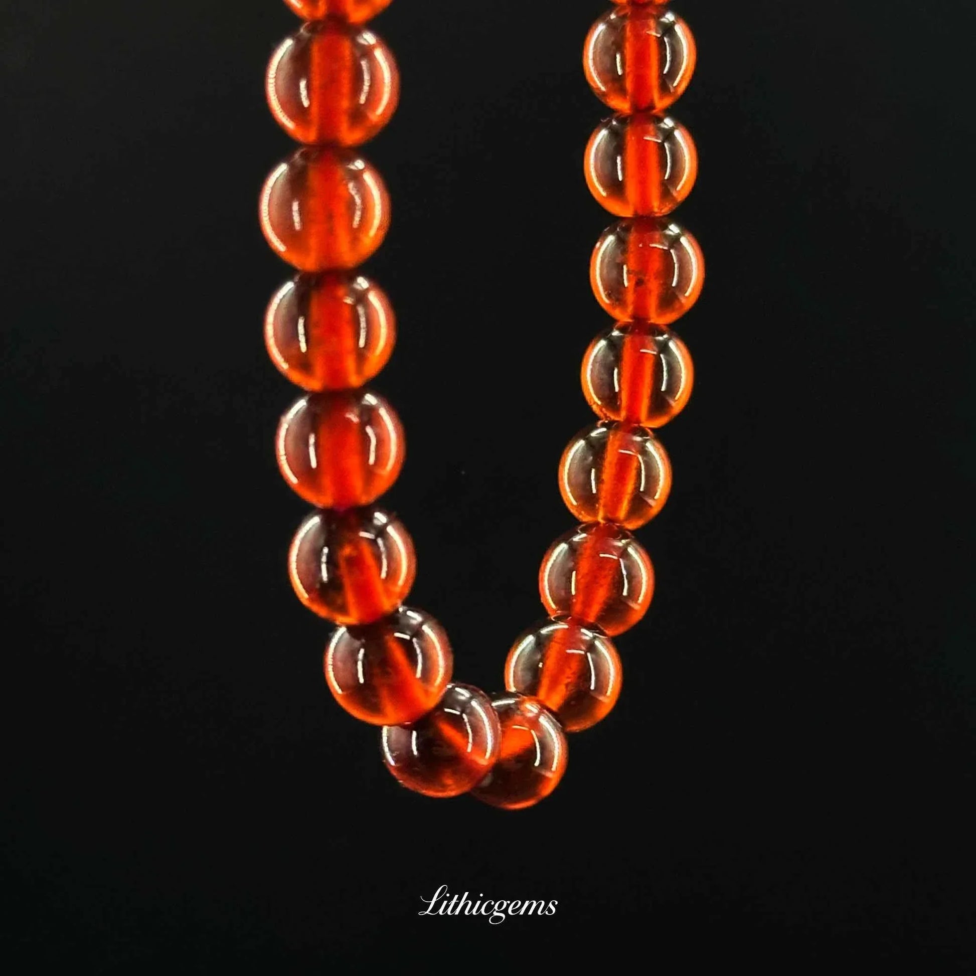 Custom Orange Garnet Bracelet - Handmade Healing Crystal Gemstone Jewelry - Lithicgems