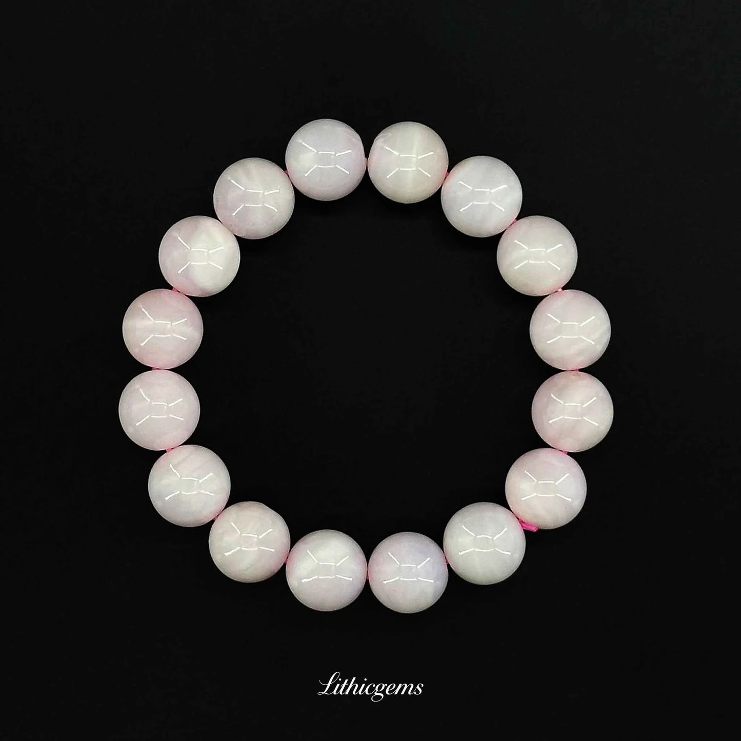Custom Pink Opal Bracelet - Gentle Healing Stone for Emotional Balance & Soothing Love - Lithicgems