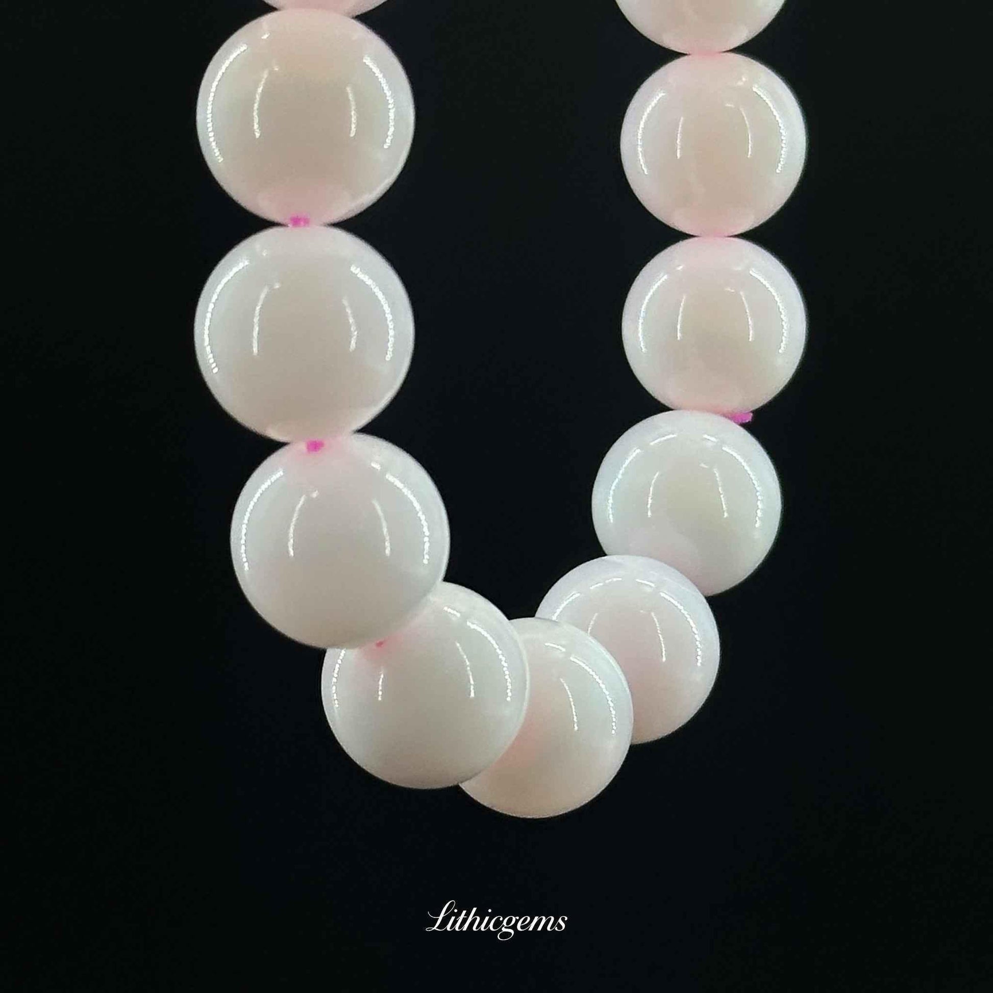 Custom Pink Opal Bracelet - Gentle Healing Stone for Emotional Balance & Soothing Love - Lithicgems