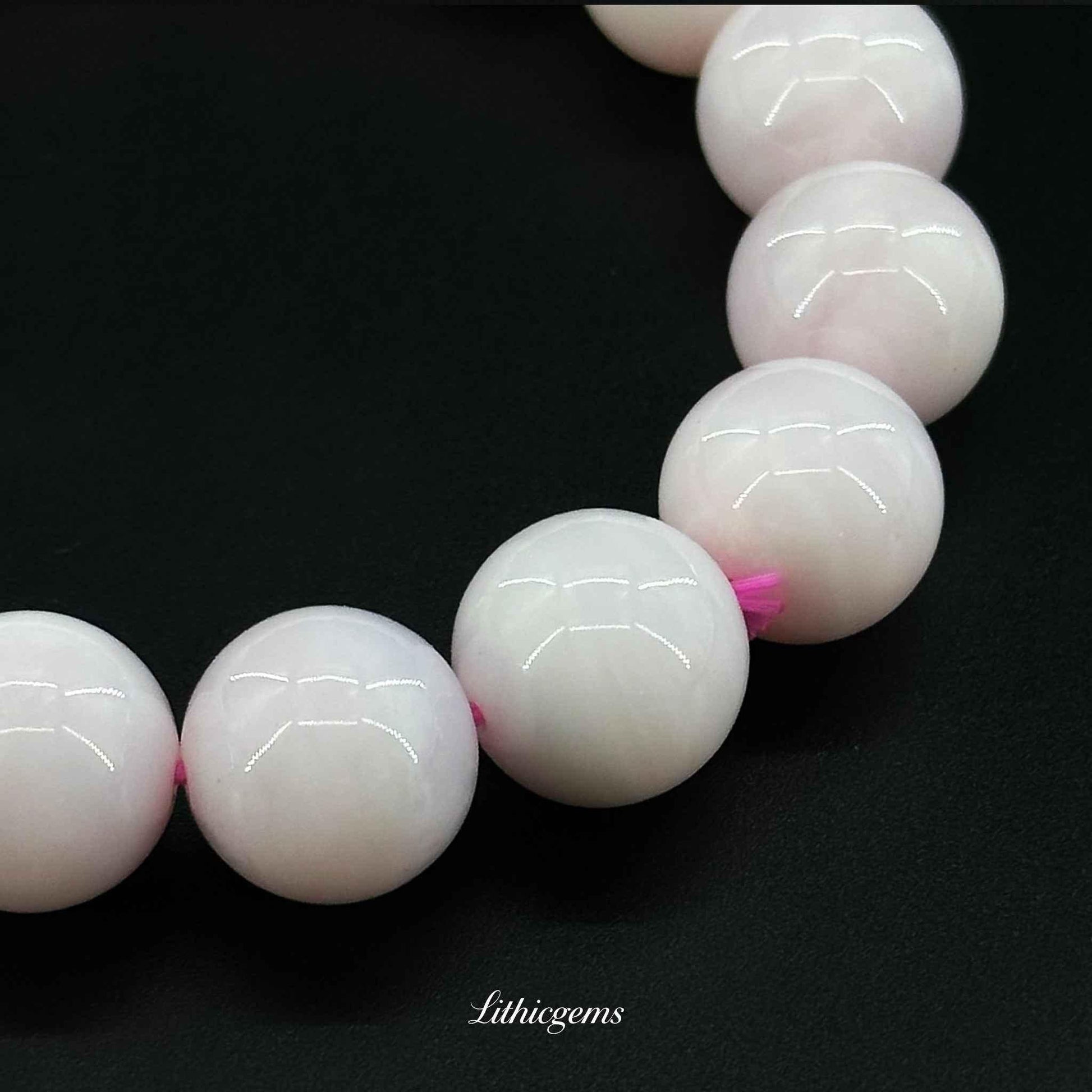 Custom Pink Opal Bracelet - Gentle Healing Stone for Emotional Balance & Soothing Love - Lithicgems