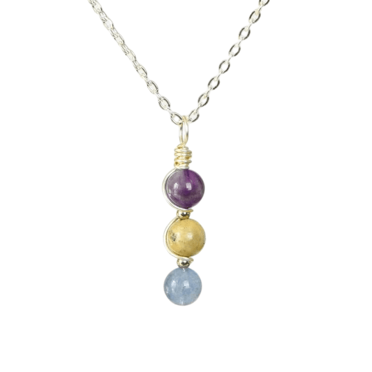 Custom Pisces Zodiac Pendant 8mm | Natural Crystal Constellation Necklace 49cm | Lithicgems - Lithicgems