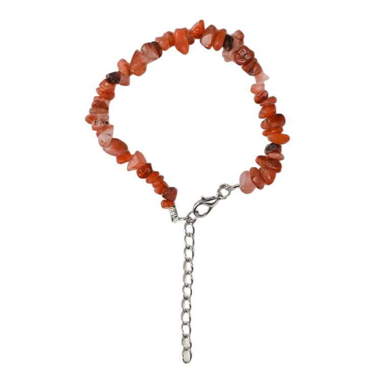 Custom Red Agate Chip Bracelet 5-8mm | Natural Crystal Irregular Chip Stretch Bracelet | Lithicgems - Lithicgems