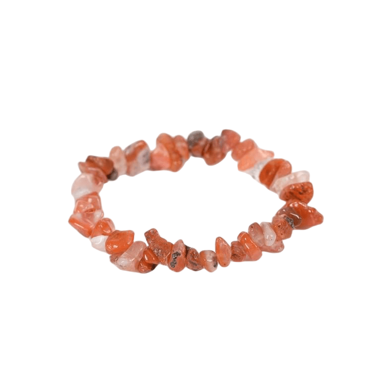 Custom Red Agate Chip Bracelet 7-8mm | Natural Crystal Mixed Irregular Chip Stretch Bracelet | Lithicgems - Lithicgems