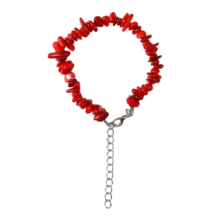 Custom Red Coral Chip Bracelet 5-8mm | Natural Stone Stretch Bracelet | Lithicgems - Lithicgems