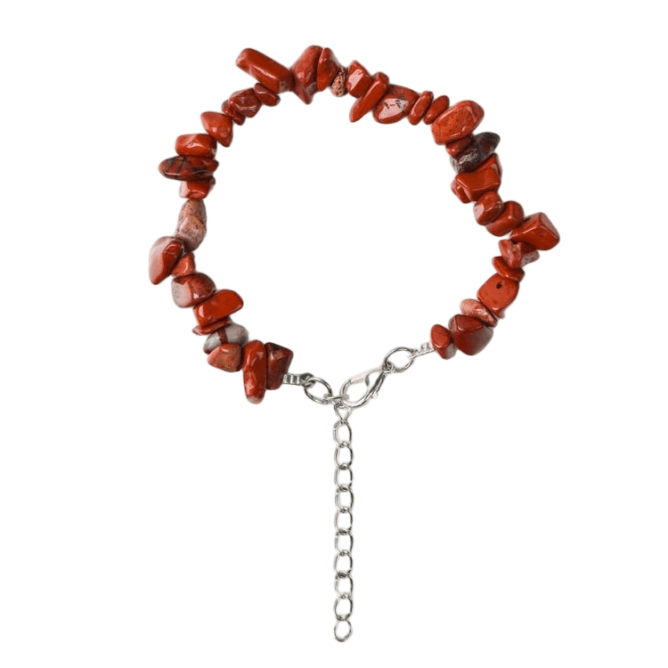 Custom Red Jasper Chip Bracelet 5-8mm | Natural Stone Irregular Chip Stretch Bracelet | Lithicgems - Lithicgems