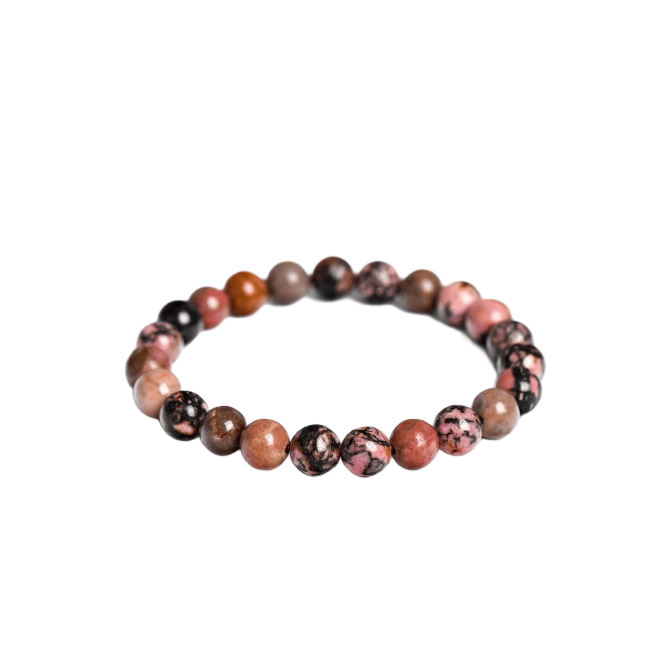 Custom Rhodonite Bracelet 8mm | Natural Pink & Black Stone for Compassion | Lithicgems - Lithicgems