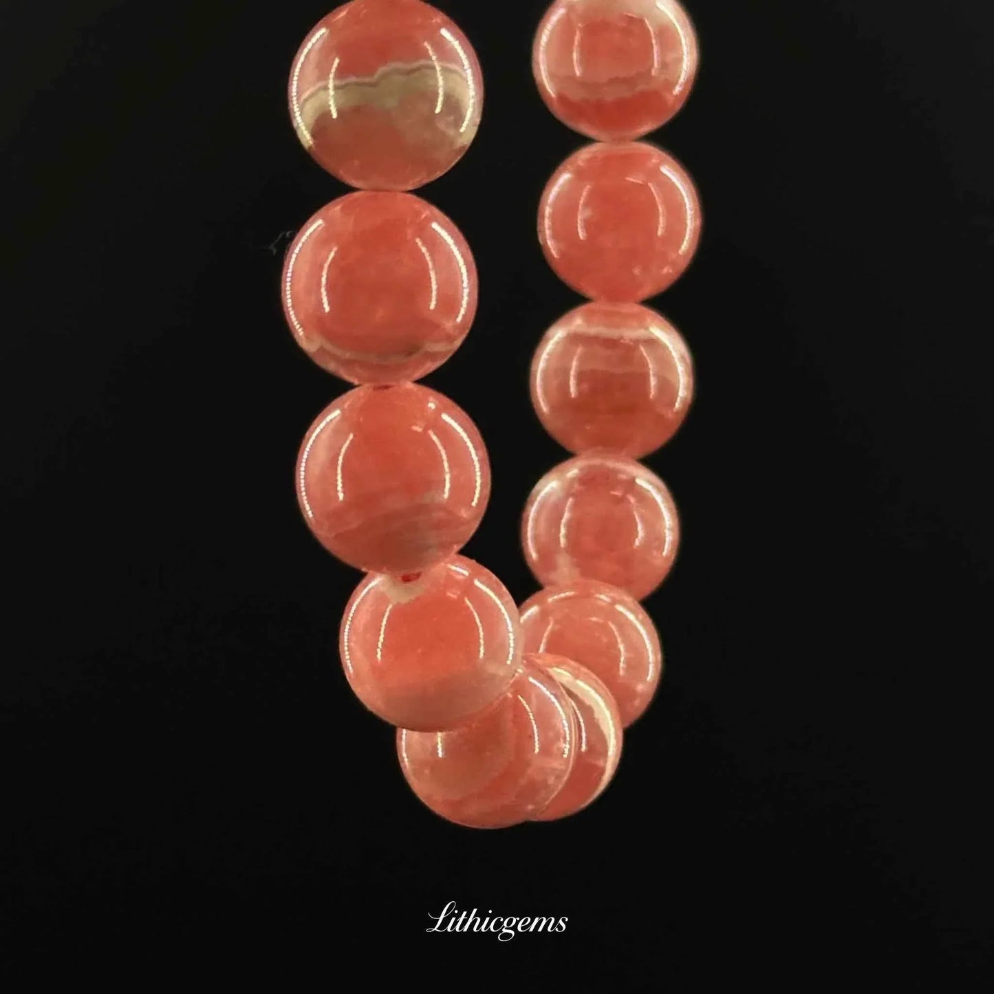 Custom Rhodonite Bracelet - Heart Healing Stone for Emotional Balance & Unconditional Love - Lithicgems