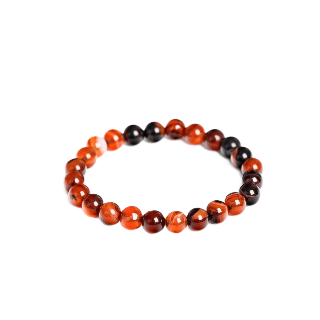 Custom Sardonyx Bracelet 8mm | Natural Banded Agate Beaded Bracelet | Lithicgems - Lithicgems
