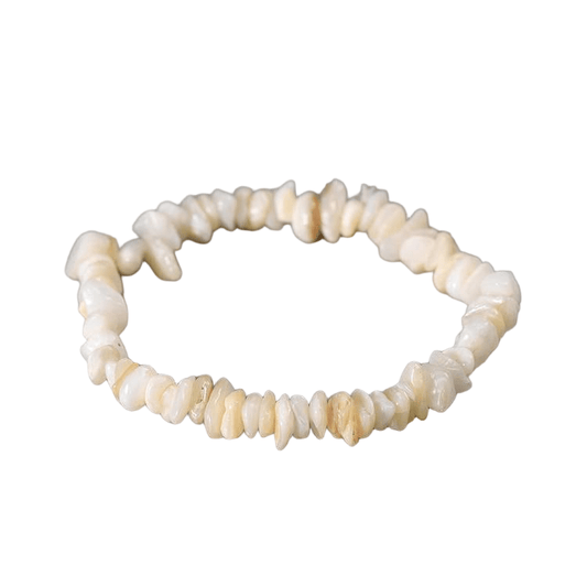 Custom Shell Chip Bracelet 7-8mm | Natural Shell Irregular Chip Stretch Bracelet | Lithicgems - Lithicgems