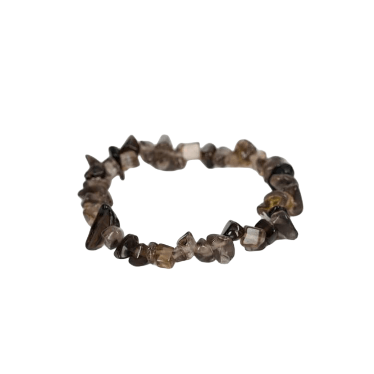 Custom Smoky Quartz Chip Bracelet 7-8mm | Natural Crystal Irregular Chip Stretch Bracelet | Lithicgems - Lithicgems