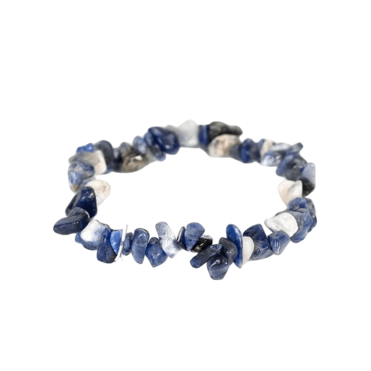Custom Sodalite Chip Bracelet 7-8mm | Natural Blue Stone Irregular Chip Stretch Bracelet | Lithicgems - Lithicgems
