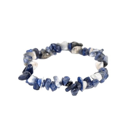 Custom Sodalite Chip Bracelet 7-8mm | Natural Blue Stone Irregular Chip Stretch Bracelet | Lithicgems - Lithicgems