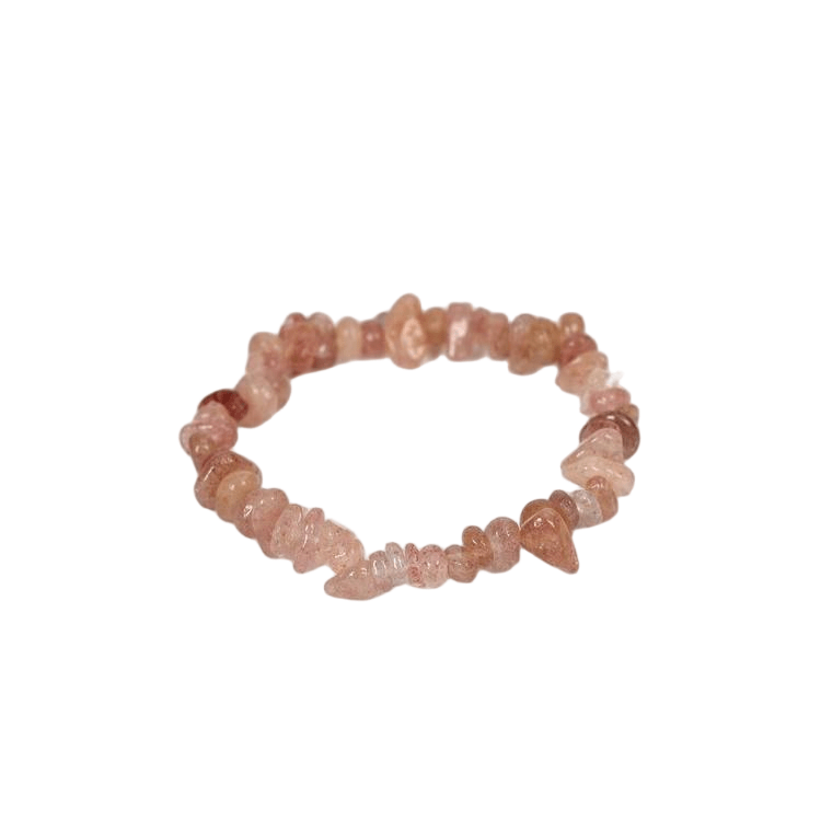 Custom Strawberry Sapphire Chip Bracelet 7-8mm | Natural Crystal Mixed Irregular Chip Stretch Bracelet | Lithicgems - Lithicgems