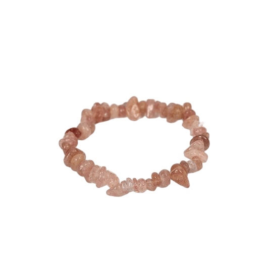 Custom Strawberry Sapphire Chip Bracelet 7-8mm | Natural Crystal Mixed Irregular Chip Stretch Bracelet | Lithicgems - Lithicgems