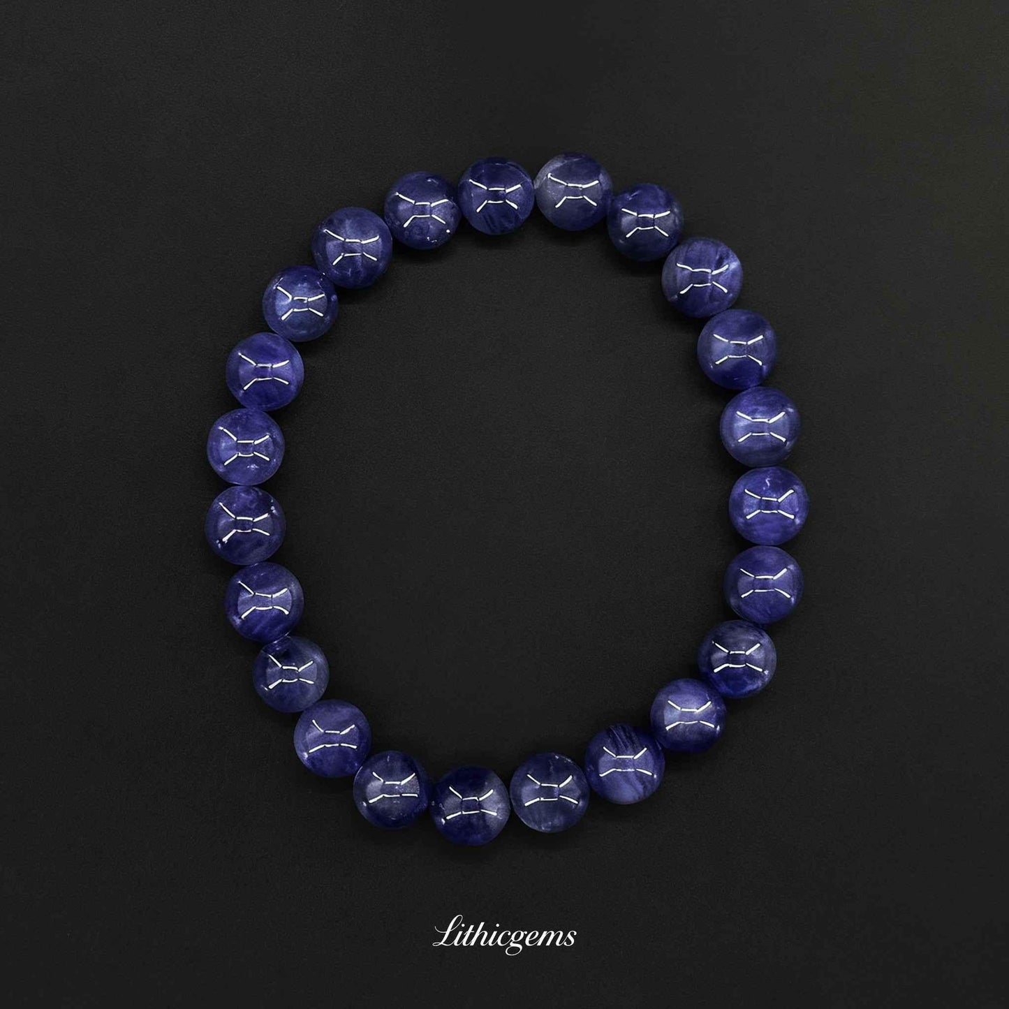 Custom Tanzanite Bead Bracelet - Rare Violet-Blue Stone for Spiritual Awakening & Intuition - Lithicgems