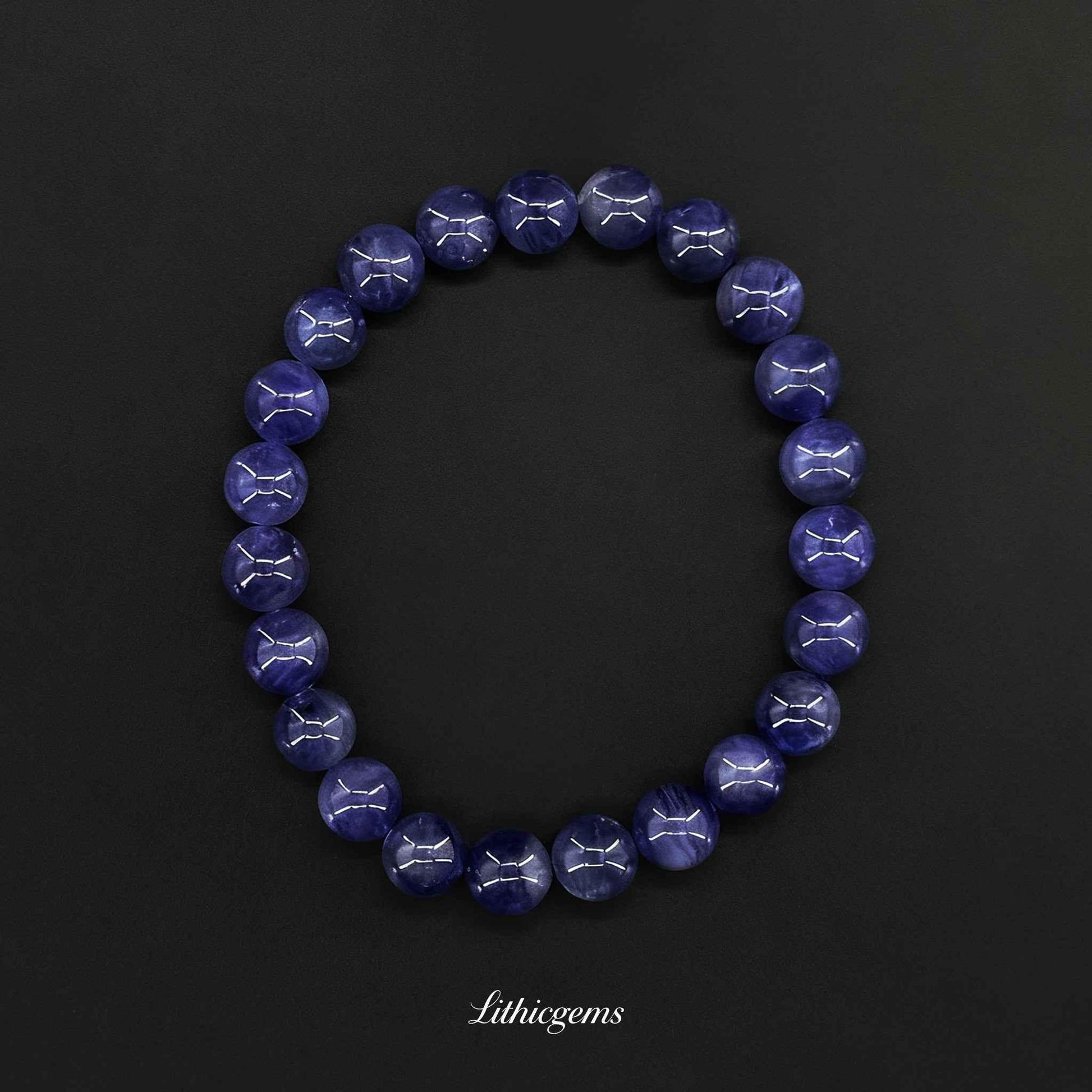 Custom Tanzanite Bead Bracelet - Rare Violet-Blue Stone for Spiritual Awakening & Intuition - Lithicgems