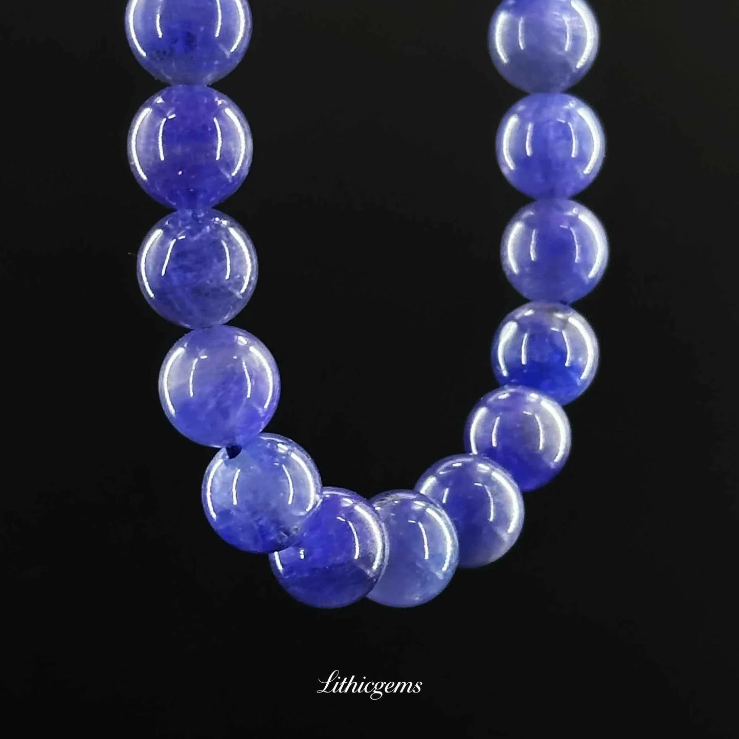 Custom Tanzanite Bead Bracelet - Rare Violet-Blue Stone for Spiritual Awakening & Intuition - Lithicgems