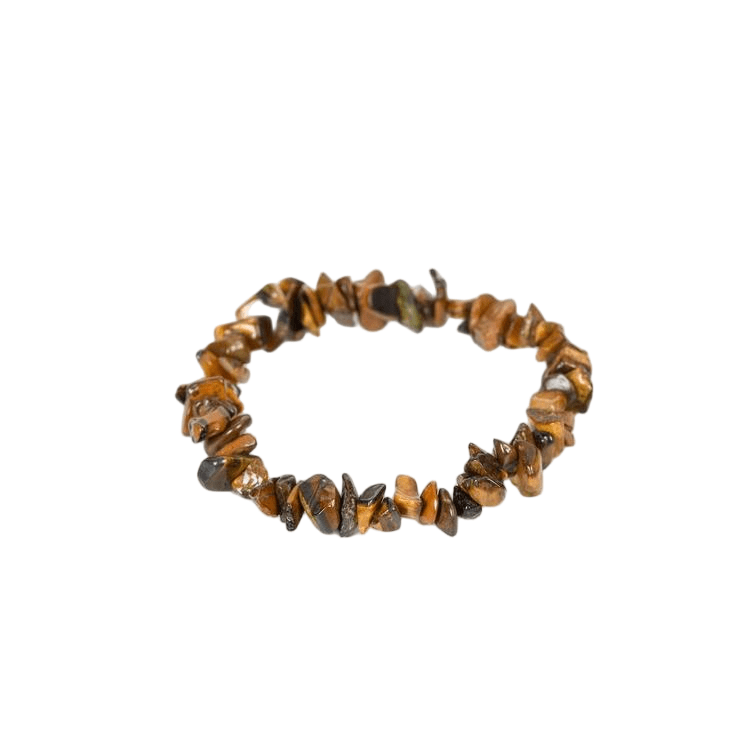 Custom Tiger Eye Chip Bracelet 7-8mm | Natural Chatoyant Stone Irregular Chip Stretch Bracelet | Lithicgems - Lithicgems