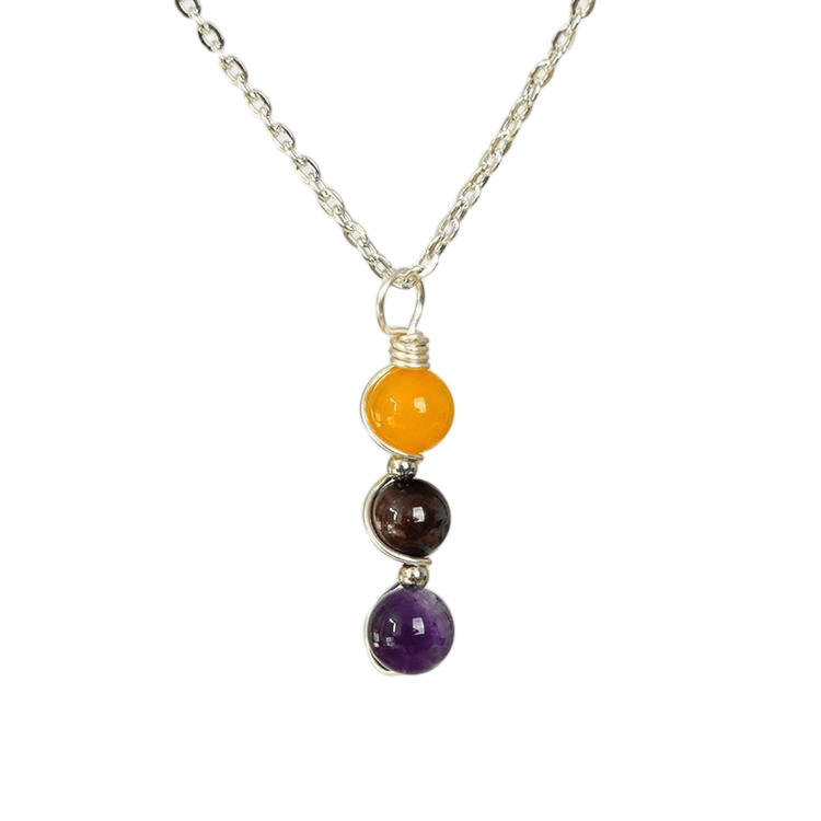 Custom Virgo Zodiac Pendant 8mm | Natural Crystal Constellation Necklace 49cm | Lithicgems - Lithicgems