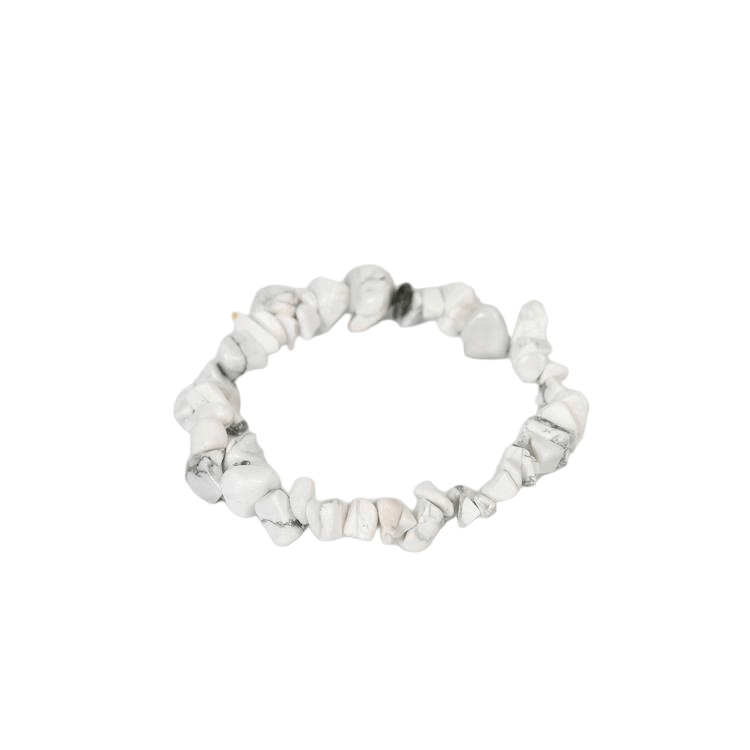 Custom White Turquoise Chip Bracelet 7-8mm | Natural Stone Irregular Chip Stretch Bracelet | Lithicgems - Lithicgems