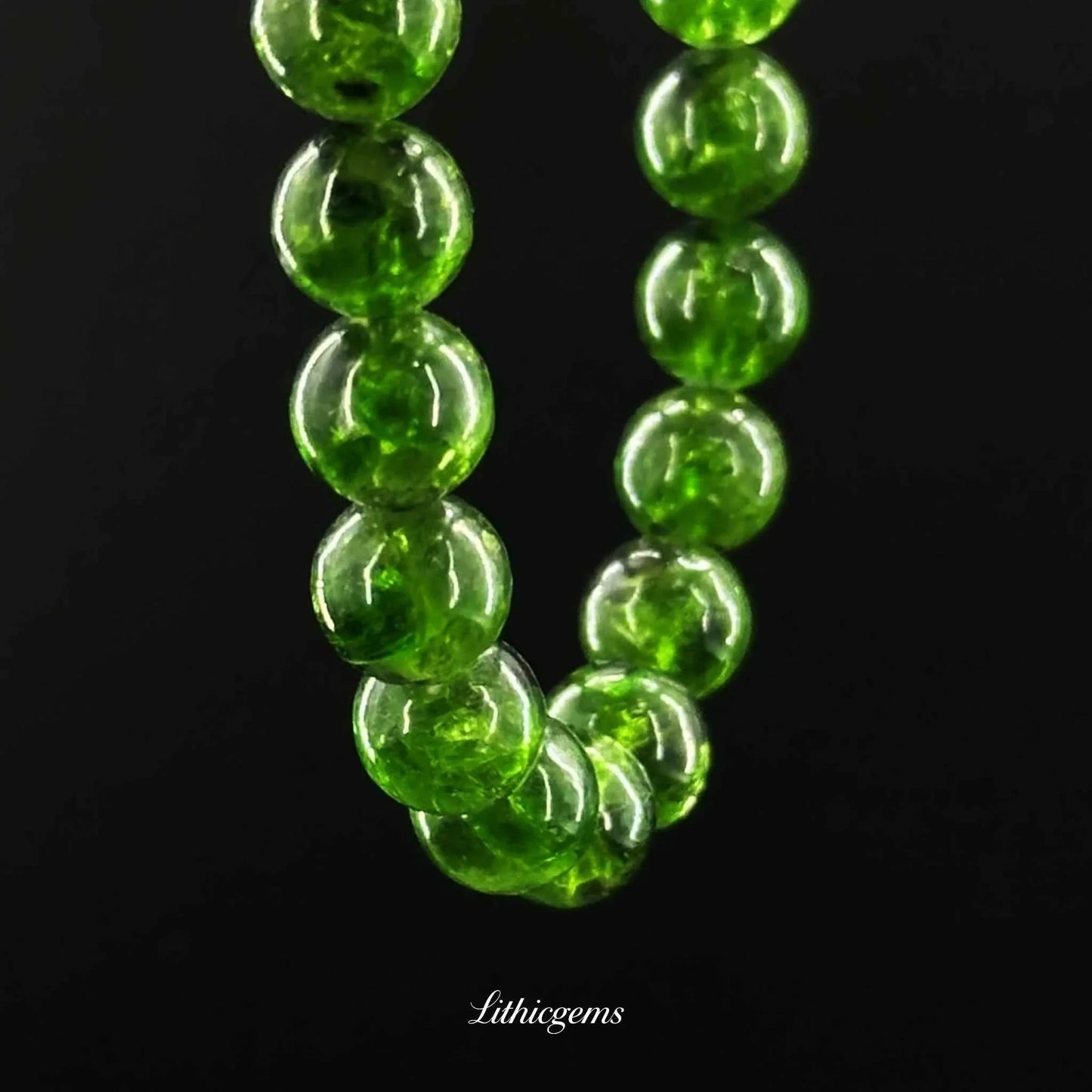 Diopside Crystal Bracelet - Heart Chakra Healer for Emotional Release & Compassion - Lithicgems