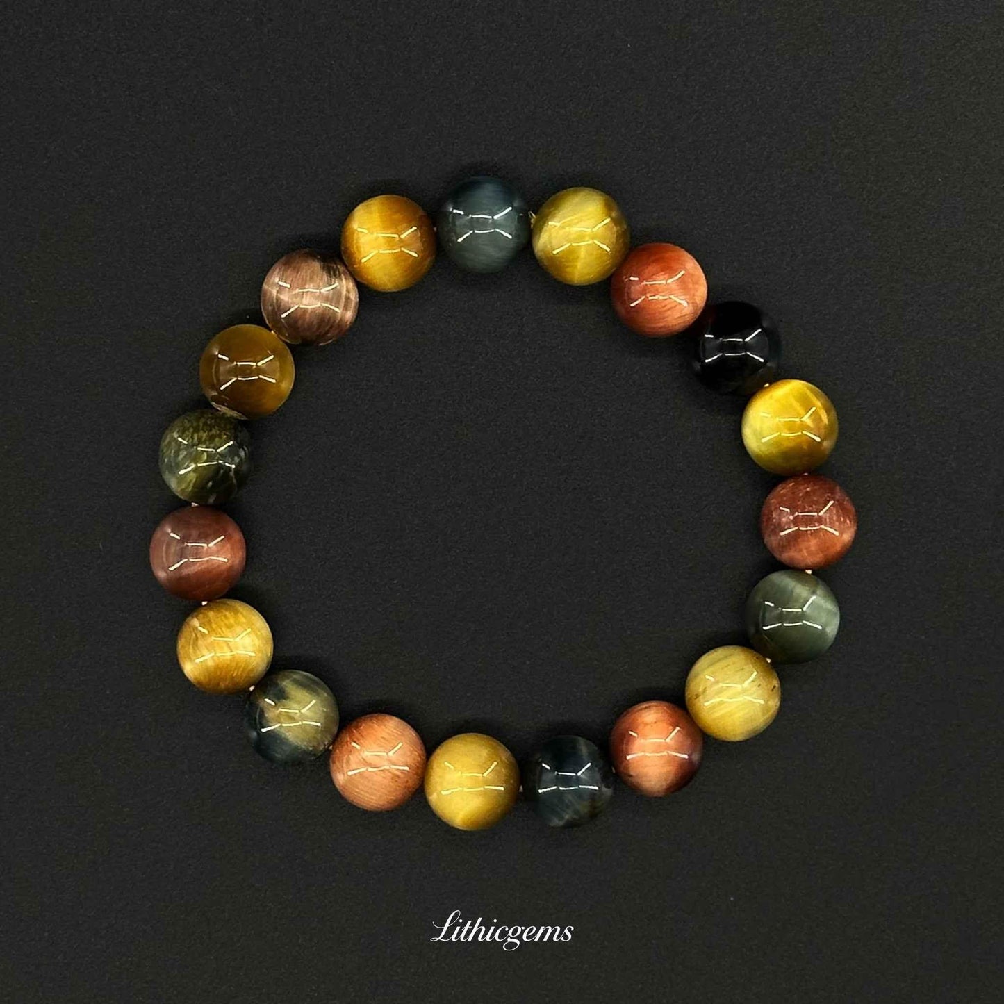 Dream Tiger Eye Bracelet - Powerful Healing Stone for Confidence & Grounding - Lithicgems