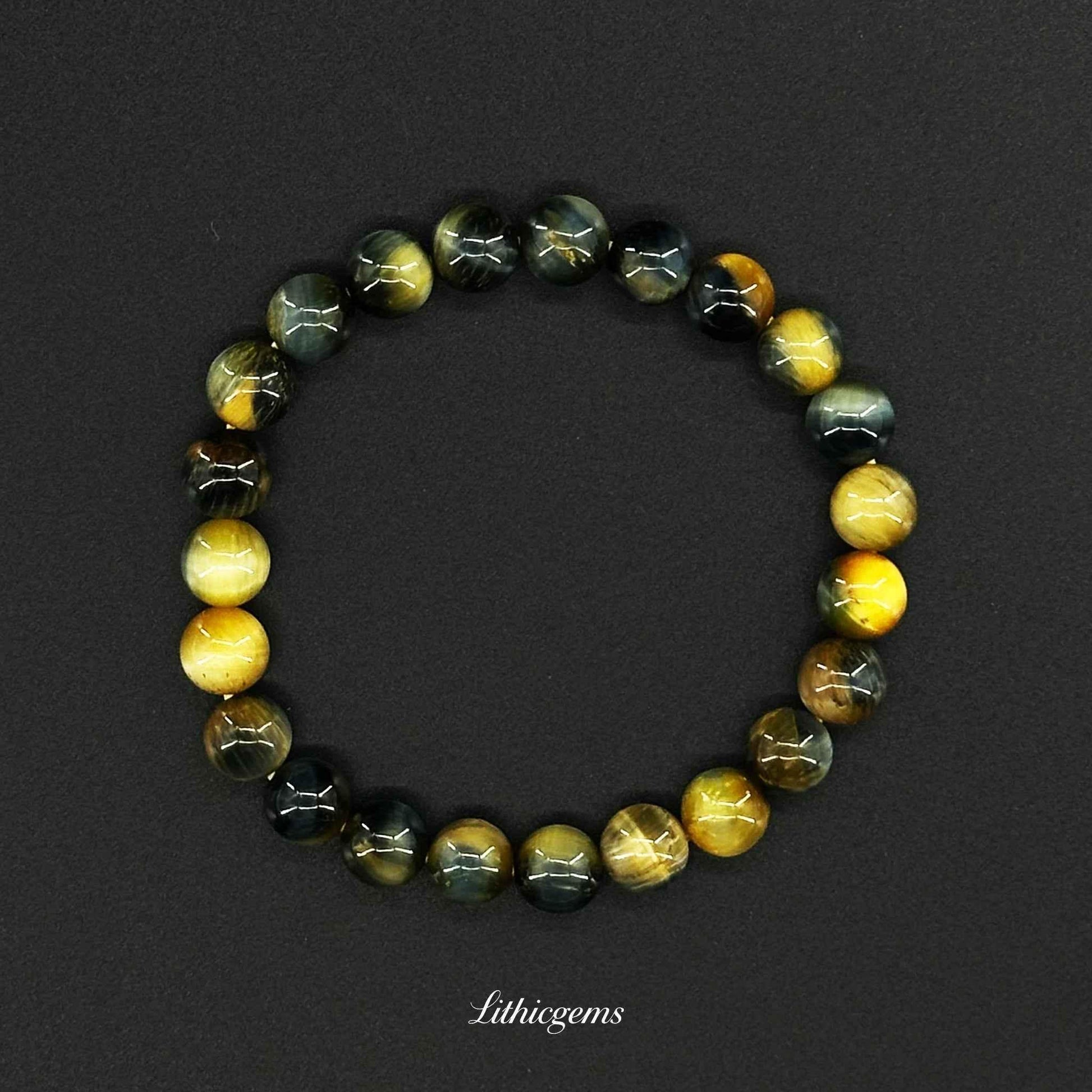 Dream Tiger Eye Bracelet - Powerful Healing Stone for Confidence & Grounding - Lithicgems