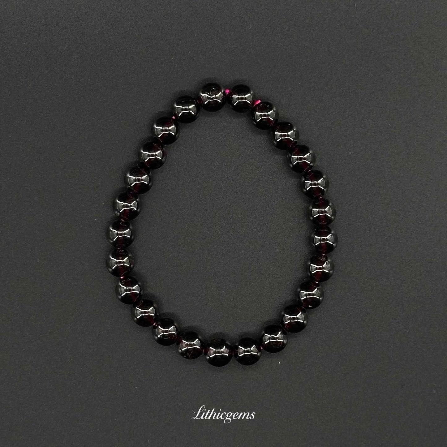 Garnet Bracelet - Root Chakra Stone for Vitality, Passion & Grounding - Lithicgems