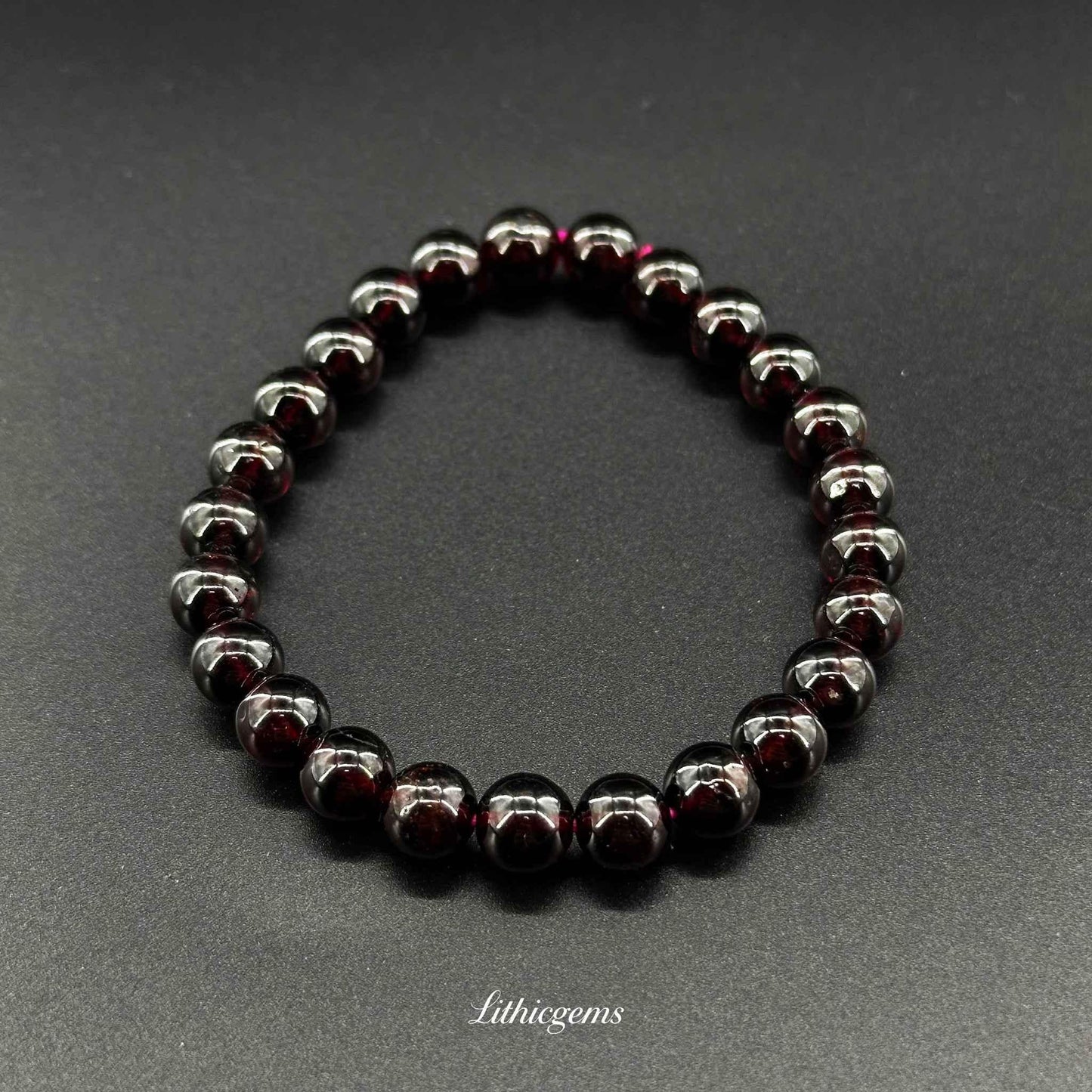 Garnet Bracelet - Root Chakra Stone for Vitality, Passion & Grounding - Lithicgems