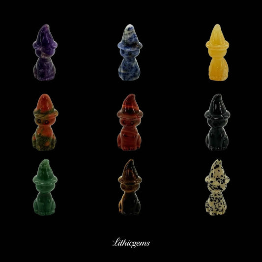 Gentleman with Magic Top Hat - 3cm Cat Sculpture - Lithicgems