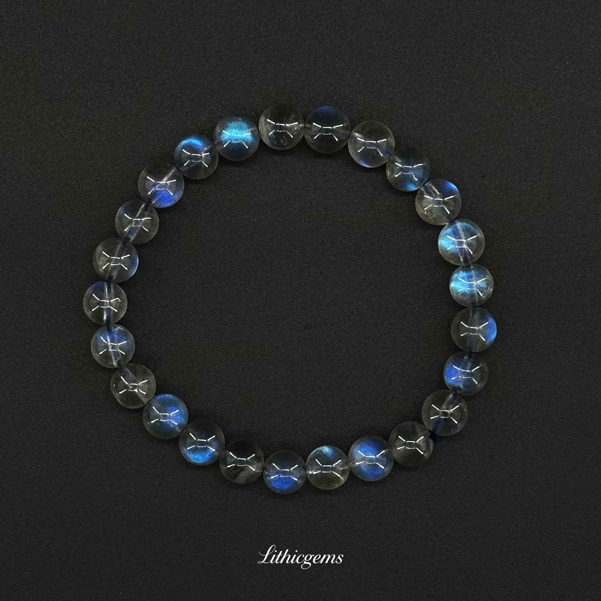 Gray Moonstone Bracelet - Intuition Stone for Emotional Balance & Feminine Energy - Lithicgems
