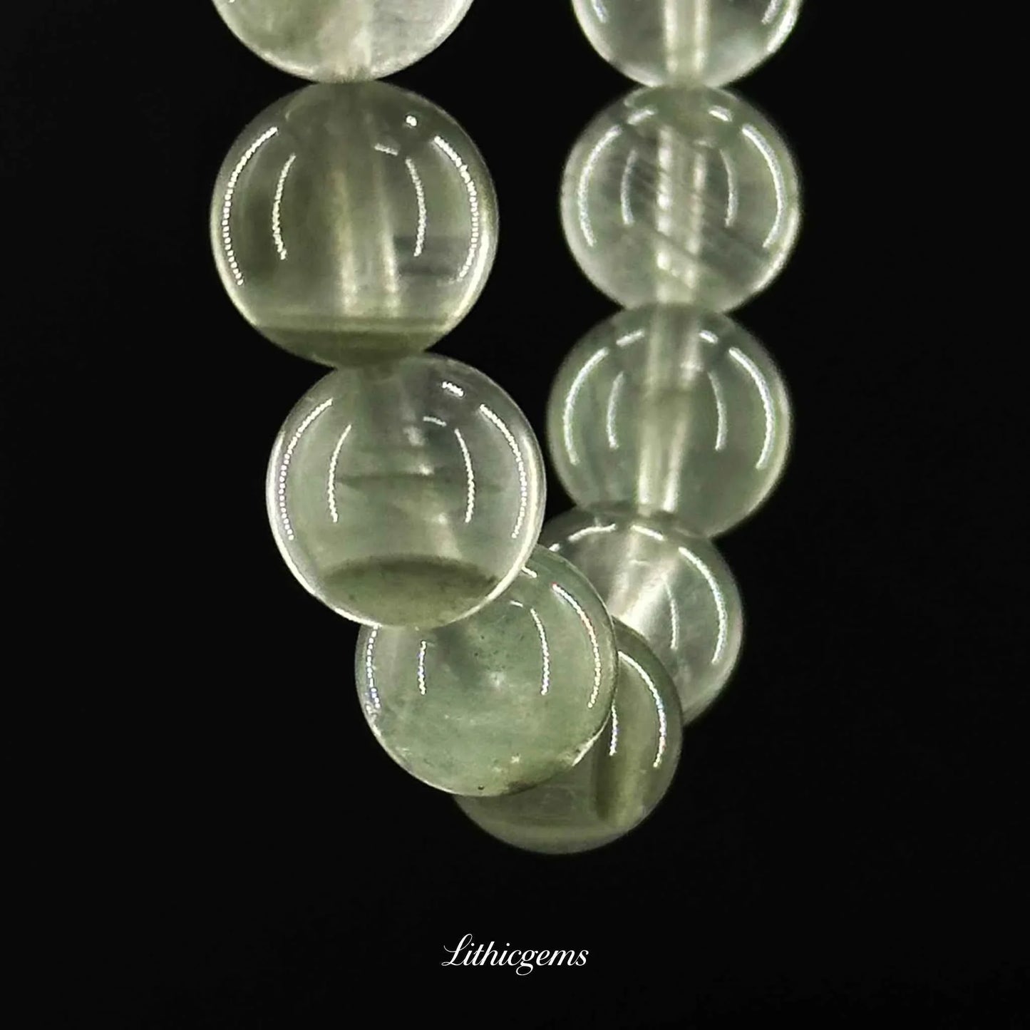 Jade Green Phantom Quartz Bracelet - Prosperity & Growth Crystal with Emerald Inclusions - Lithicgems