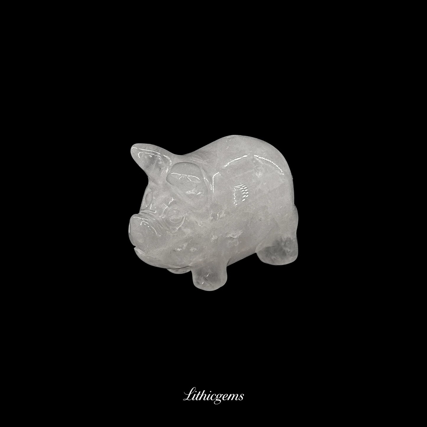 Little Abundance Snout Crystal Pig (2.5cm) - Pocket Talisman of Prosperity, Simple Joy & Earthy Luck - Lithicgems