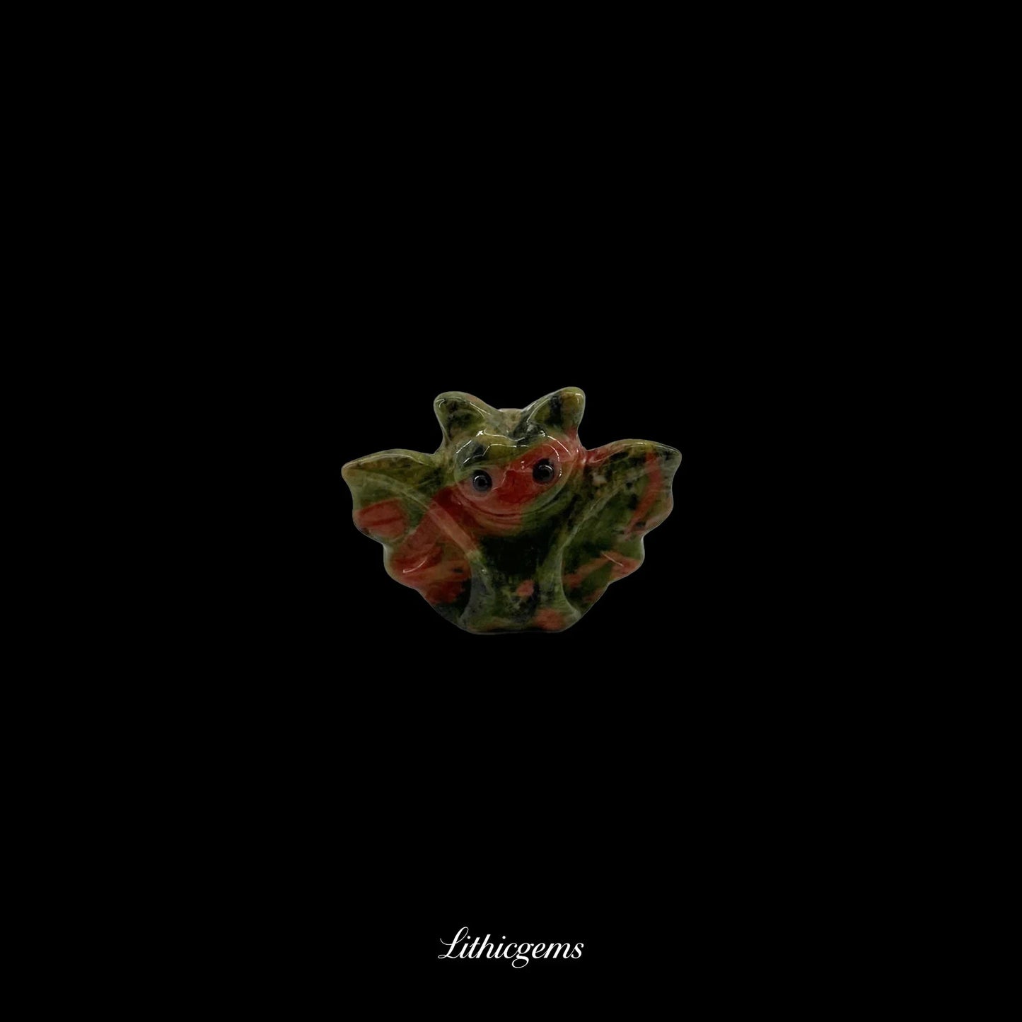 Lucky Bat Amulet - 3cm Carved Palm Stone - Lithicgems