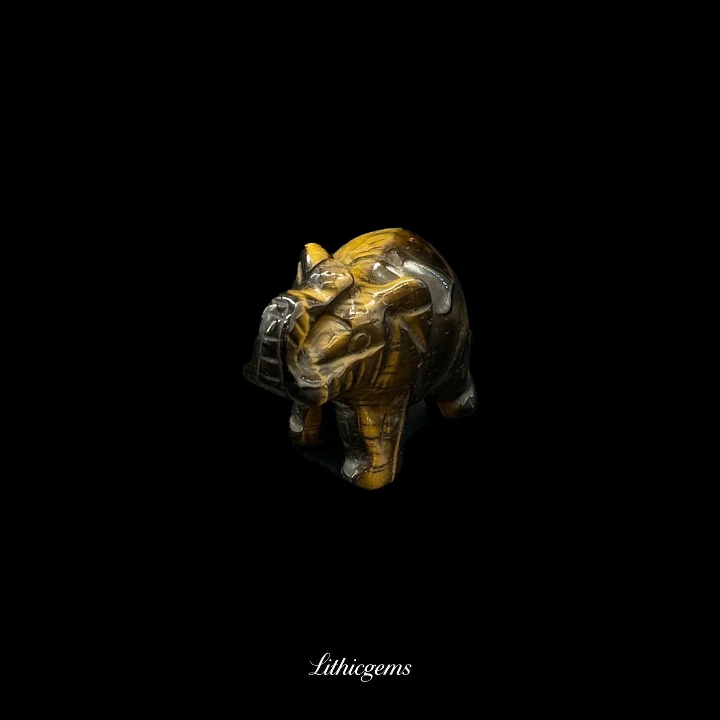 Mini Memory-Keeper Crystal Elephant Figurine (4cm) - Trunk-Up Wisdom Sculpture for Luck & Joy - Lithicgems