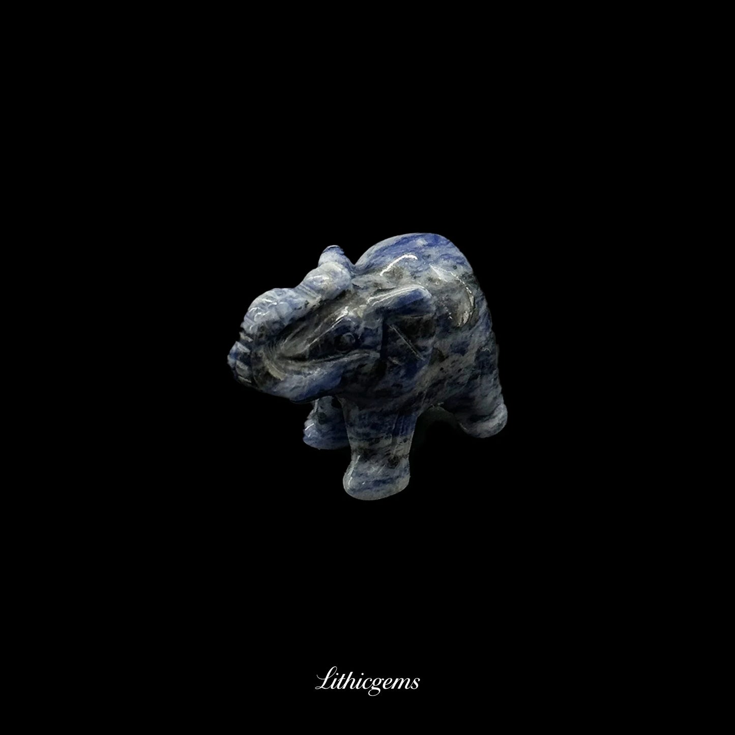 Mini Memory-Keeper Crystal Elephant Figurine (4cm) - Trunk-Up Wisdom Sculpture for Luck & Joy - Lithicgems