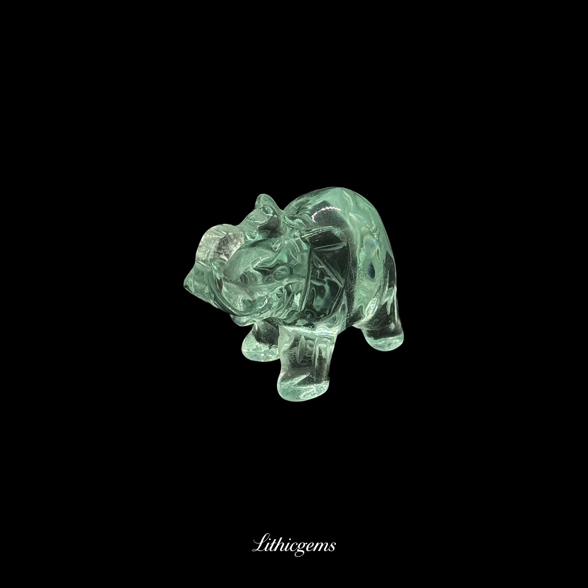 Mini Memory-Keeper Crystal Elephant Figurine (4cm) - Trunk-Up Wisdom Sculpture for Luck & Joy - Lithicgems