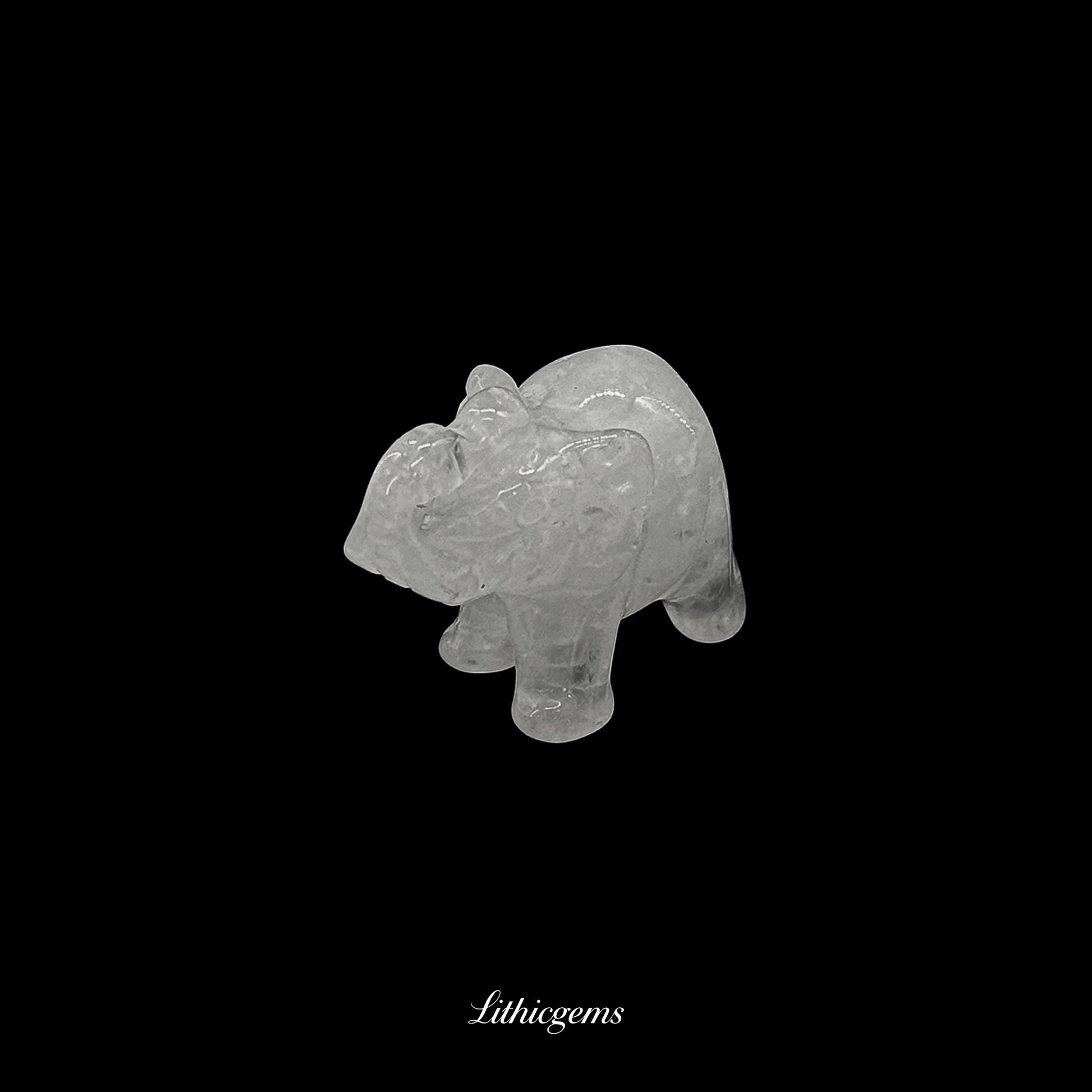 Mini Memory-Keeper Crystal Elephant Figurine (4cm) - Trunk-Up Wisdom Sculpture for Luck & Joy - Lithicgems