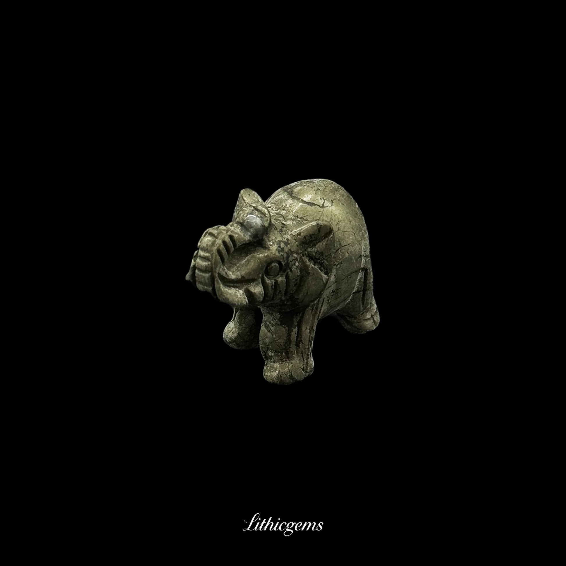 Mini Memory-Keeper Crystal Elephant Figurine (4cm) - Trunk-Up Wisdom Sculpture for Luck & Joy - Lithicgems