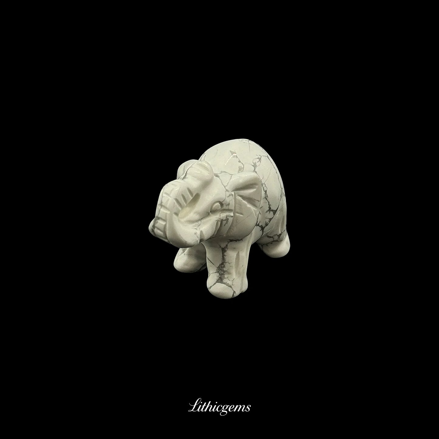 Mini Memory-Keeper Crystal Elephant Figurine (4cm) - Trunk-Up Wisdom Sculpture for Luck & Joy - Lithicgems