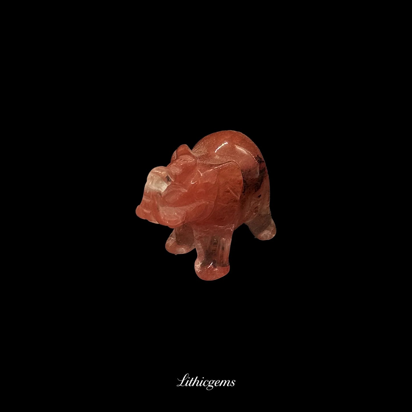 Mini Memory-Keeper Crystal Elephant Figurine (4cm) - Trunk-Up Wisdom Sculpture for Luck & Joy - Lithicgems