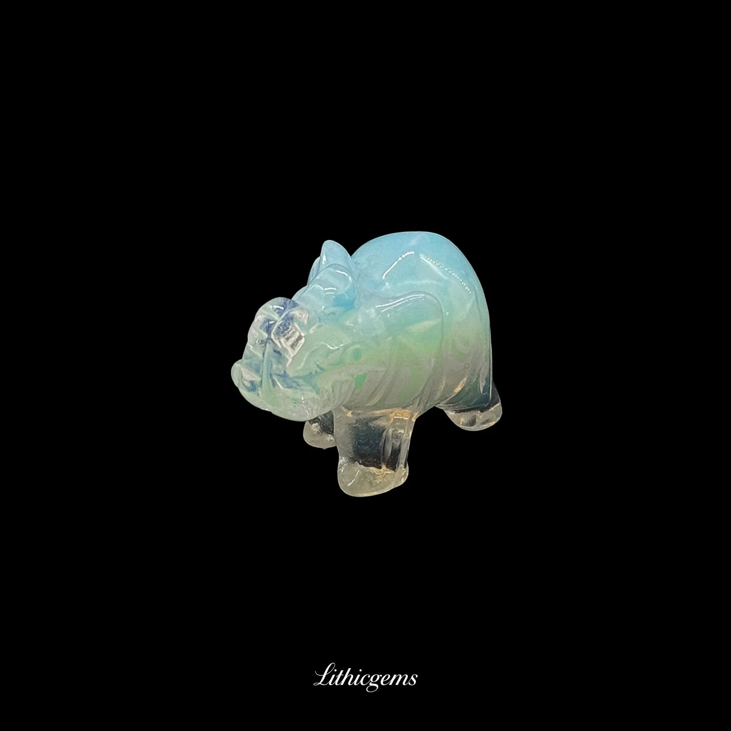 Mini Memory-Keeper Crystal Elephant Figurine (4cm) - Trunk-Up Wisdom Sculpture for Luck & Joy - Lithicgems