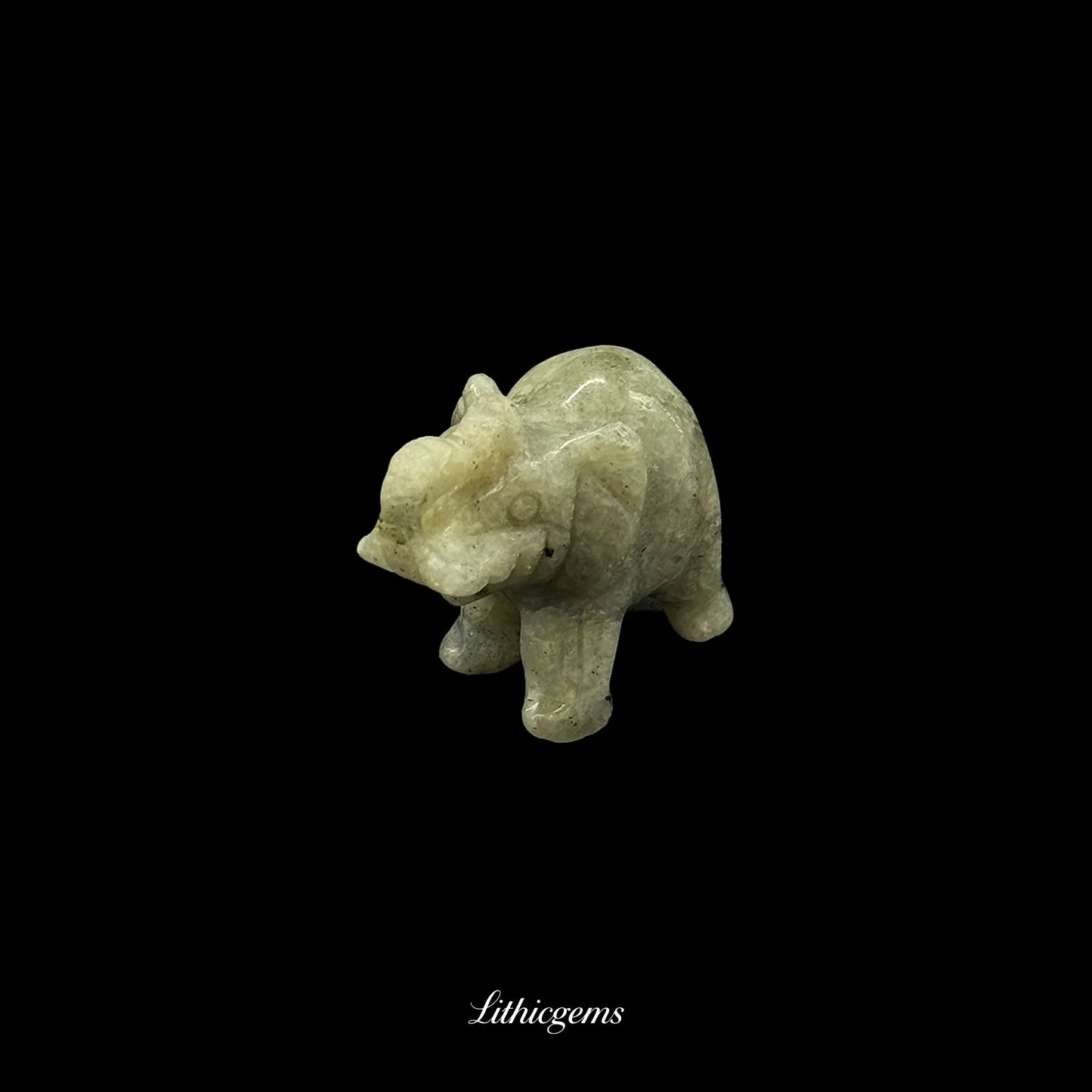 Mini Memory-Keeper Crystal Elephant Figurine (4cm) - Trunk-Up Wisdom Sculpture for Luck & Joy - Lithicgems