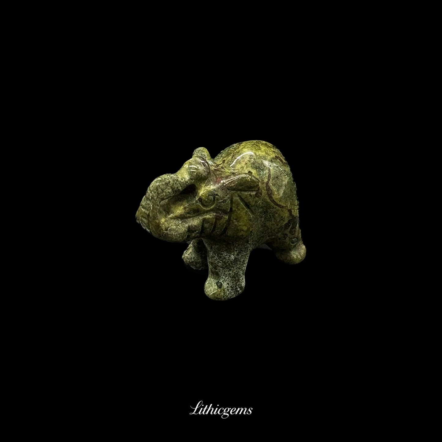 Mini Memory-Keeper Crystal Elephant Figurine (4cm) - Trunk-Up Wisdom Sculpture for Luck & Joy - Lithicgems