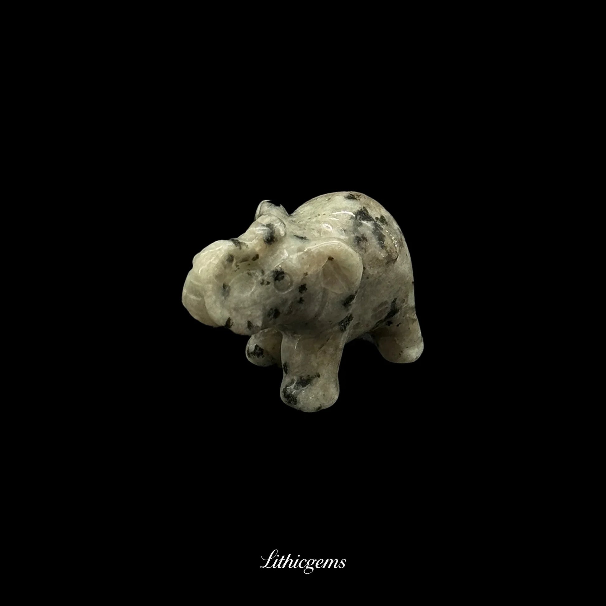 Mini Memory-Keeper Crystal Elephant Figurine (4cm) - Trunk-Up Wisdom Sculpture for Luck & Joy - Lithicgems