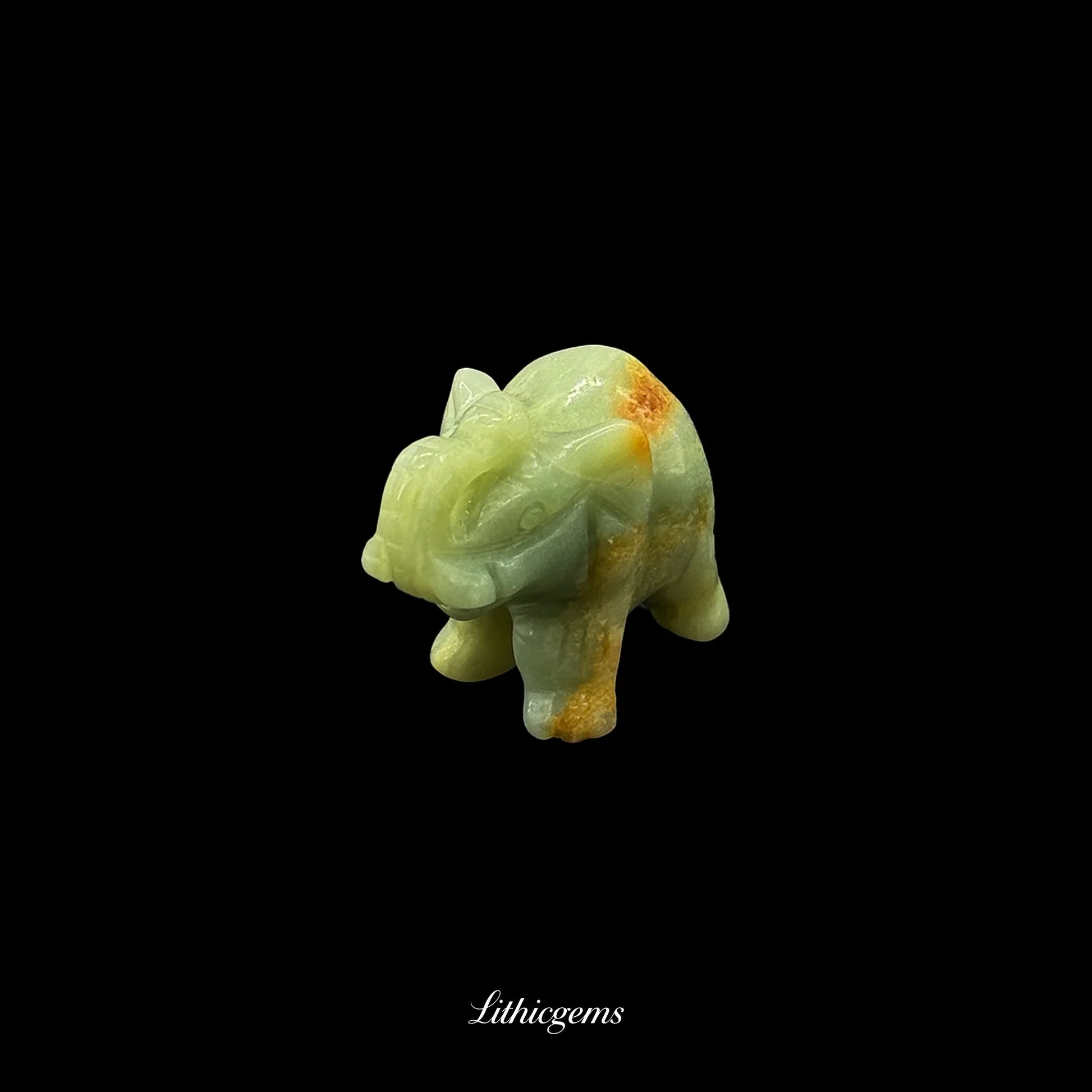 Mini Memory-Keeper Crystal Elephant Figurine (4cm) - Trunk-Up Wisdom Sculpture for Luck & Joy - Lithicgems