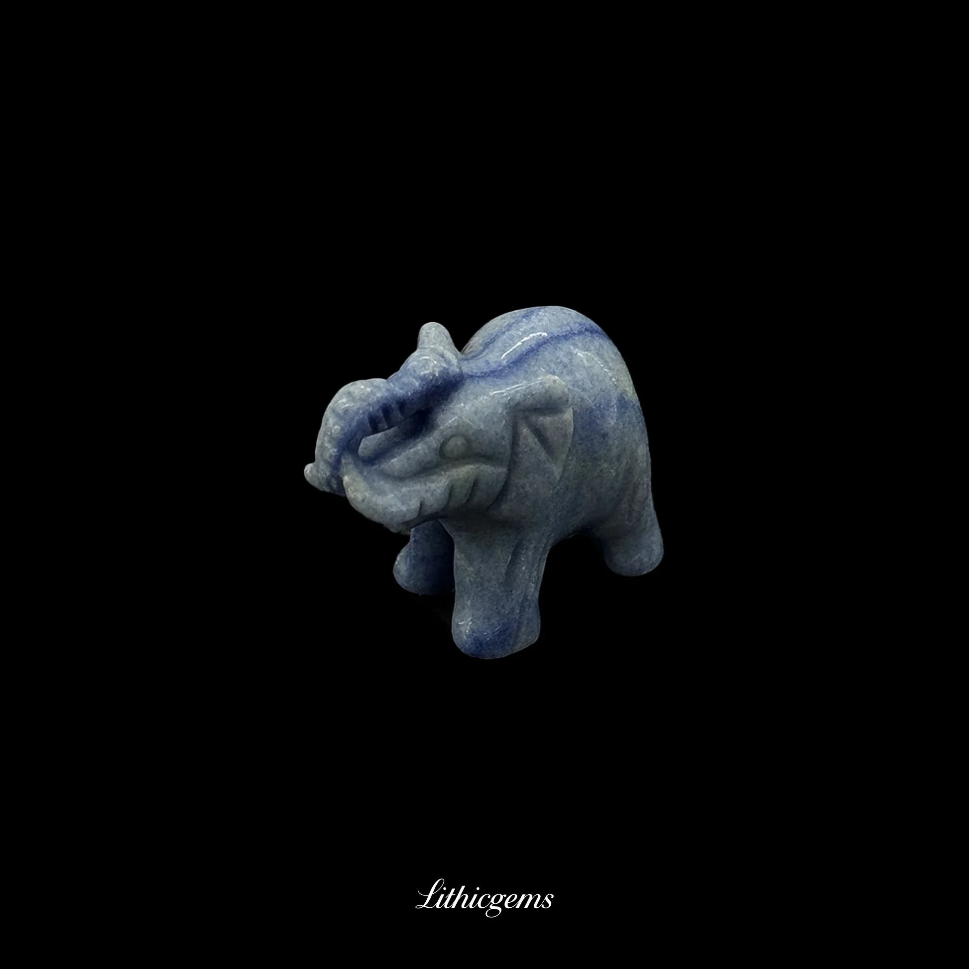 Mini Memory-Keeper Crystal Elephant Figurine (4cm) - Trunk-Up Wisdom Sculpture for Luck & Joy - Lithicgems