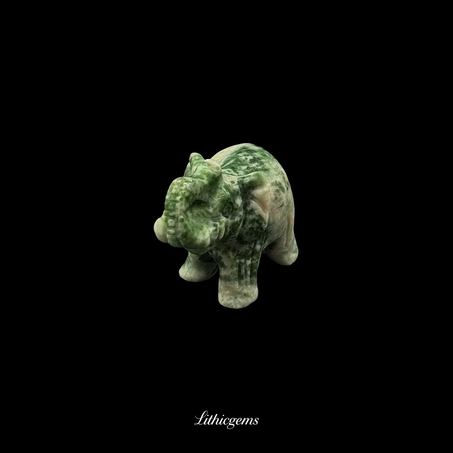 Mini Memory-Keeper Crystal Elephant Figurine (4cm) - Trunk-Up Wisdom Sculpture for Luck & Joy - Lithicgems